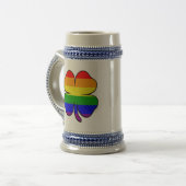 Shamrock Rainbow Flag Gay en Lesbische Pride Bierpul (Voorkant links)