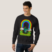 Shamrock Rainbow Leprechaun Hummingbird St Patrick Trui (Voorkant volledig)