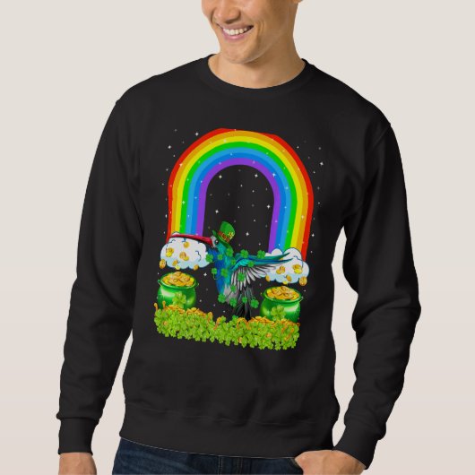 Shamrock Rainbow Leprechaun Hummingbird St Patrick Trui (Voorkant)