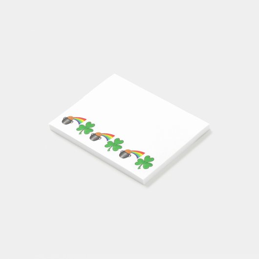 Shamrock Rainbow Pot of Gold St. Patrick's Day Post-it® Notes (Schuin)