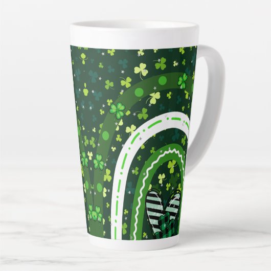 Shamrock Rainbow St Patrick's Day Green Latte Mok (Rechterhoek)