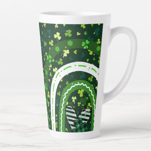 Shamrock Rainbow St Patrick's Day Green Latte Mok (Rechts)