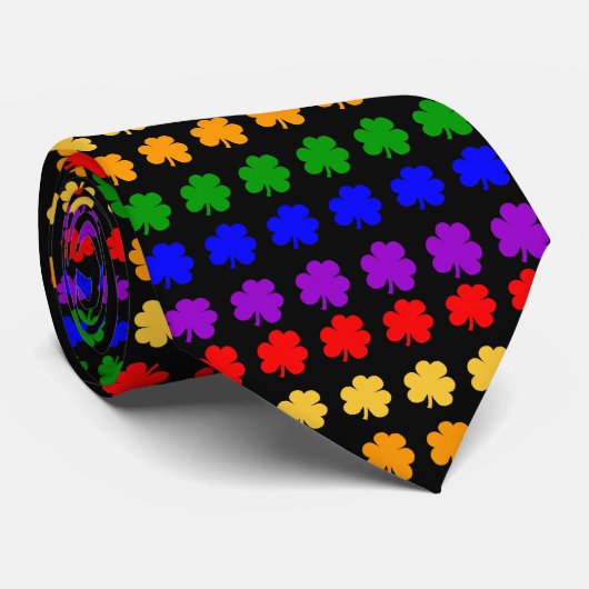 Shamrock Rainbow-Stropdas Stropdas (Opgerold)