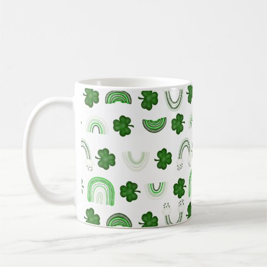Shamrock Rainbows Coffee Mok (Links)