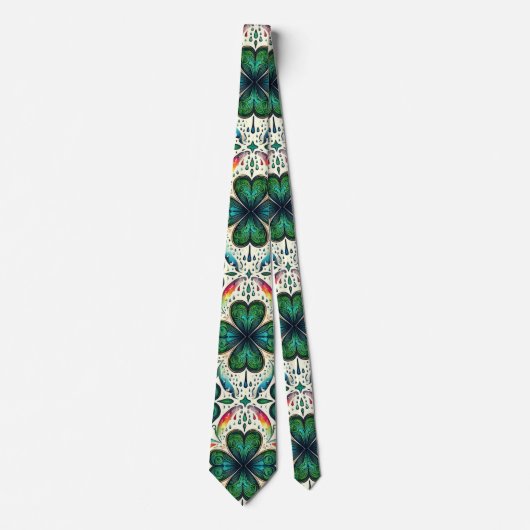 Shamrock Rainbows. St. Patty's Day Stropdas (Voorkant)