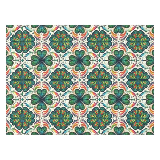 Shamrock Rainbows. St. Patty's Day Tafelkleed (Voorkant (Horizontaal))
