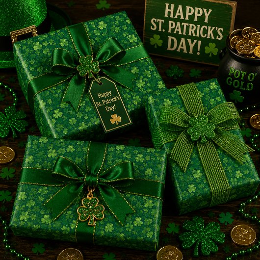 Shamrock Regen Inpakpapier Vel