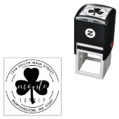 Shamrock Retouradres Eigen familienaam Script Zelfinktende Stempel (In situ)