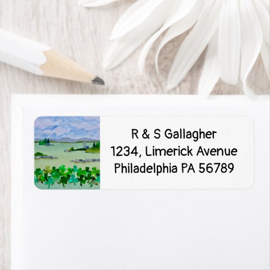 Shamrock Return-adres Etiket (Insitu)