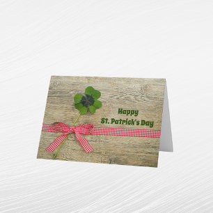  Shamrock Ribbon Wood St. Patrick's Day Feestdagen Kaart