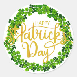 Shamrock Ring - Happy St. Patrick's Day Ronde Sticker