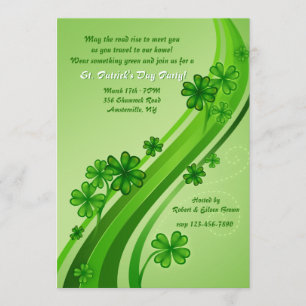Shamrock Road St. Patrick's Day Party Invitation Kaart