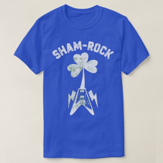 Shamrock rock guitarist st patricks day ret t-shirt (Design voorkant)