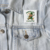 Shamrock & Roll Kabouter | Grappige St. Patrick's Vierkante Button 5,1 Cm (In situ)