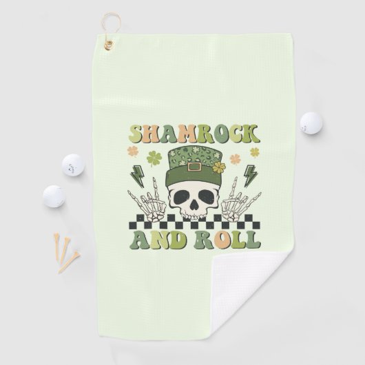 Shamrock & Roll - Skeleton Clover Golfhanddoek (Insitu)