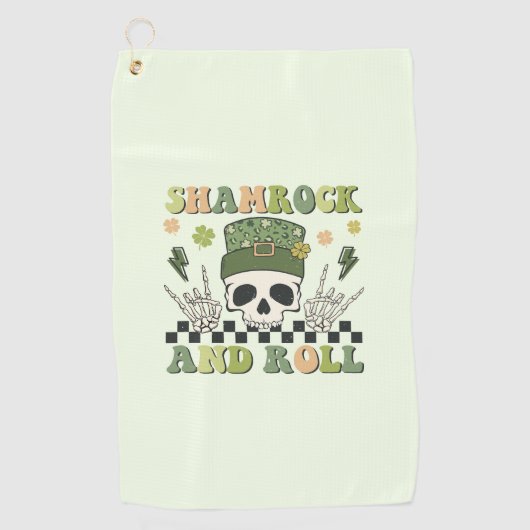 Shamrock & Roll - Skeleton Clover Golfhanddoek (Voorkant)