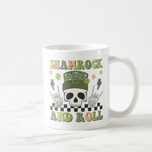 Shamrock & Roll - Skeleton Clover Koffiemok (Rechts)