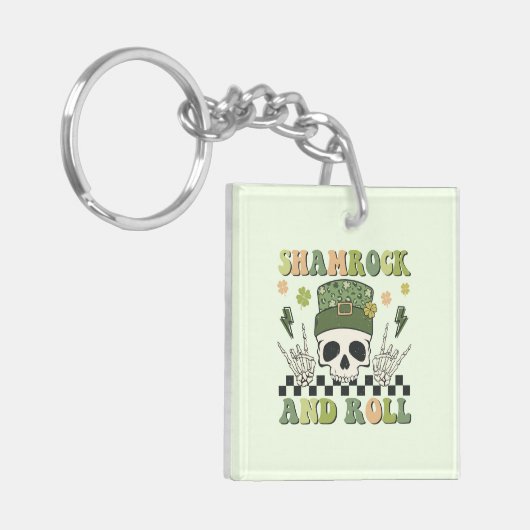 Shamrock & Roll - Skeleton Clover Sleutelhanger (Voorkant Links)