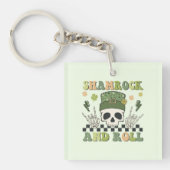 Shamrock & Roll - Skeleton Clover Sleutelhanger (Voorkant)