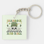 Shamrock & Roll - Skeleton Clover Sleutelhanger (Achterkant)