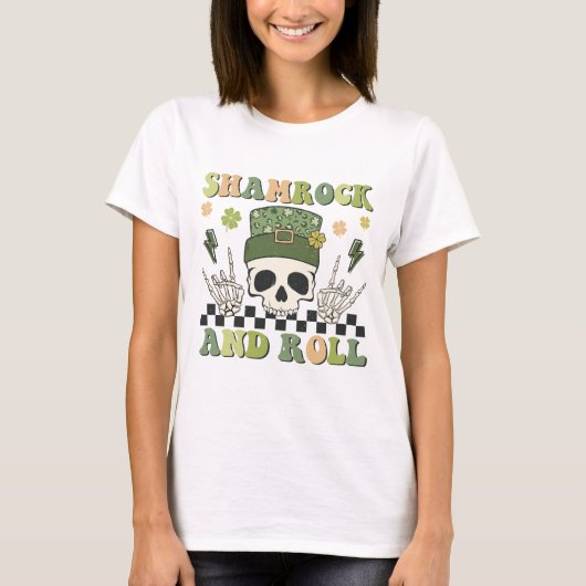 Shamrock & Roll - Skeleton Clover T-shirt (Voorkant)