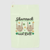Shamrock & Roll - Skeleton Hand Golfhanddoek (Voorkant)