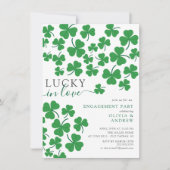 Shamrock Romance Gelukkig Verliefd Verloving Kaart (Voorkant)