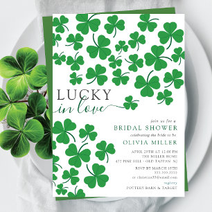 Shamrock Romance Lucky in Love Heart Vrijgezellenf Kaart