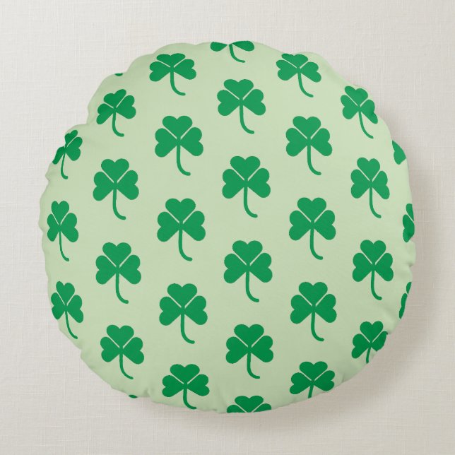 Shamrock Rond Kussen (Voorkant)