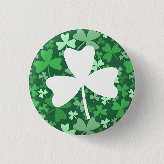 Shamrock Ronde Button 3,2 Cm (Voorkant)