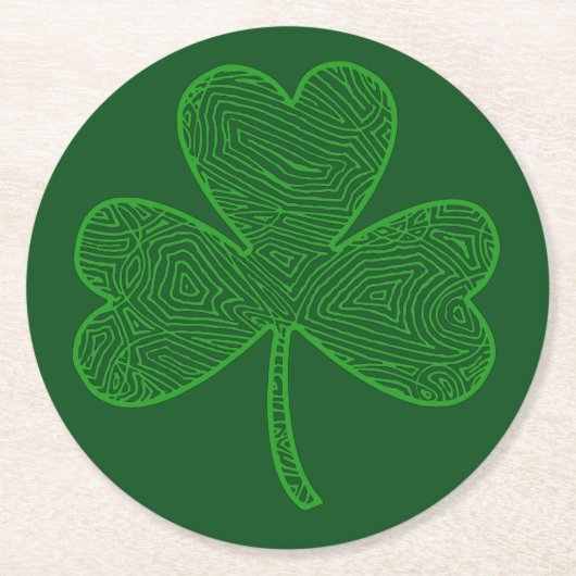Shamrock Ronde Kartonnen Onderzetter (Voorkant)