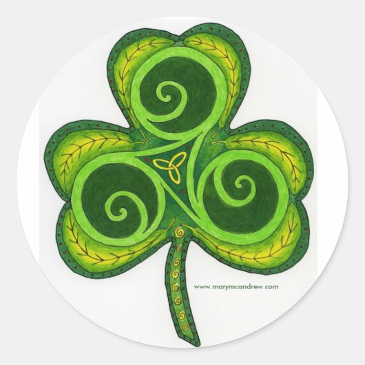 Shamrock Ronde Sticker (Voorkant)