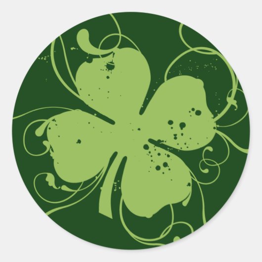 Shamrock Ronde Sticker (Voorkant)