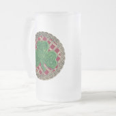 Shamrock, rooster en Keltische knopen op rode Mok (Voorkant links)