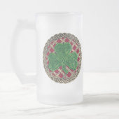 Shamrock, rooster en Keltische knopen op rode Mok (Links)