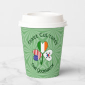 Shamrock S. Korea Ireland USA Personalized Text Papieren Bekers (Achterkant)