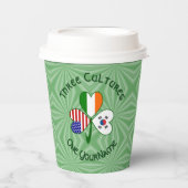 Shamrock S. Korea Ireland USA Personalized Text Papieren Bekers (Voorkant)