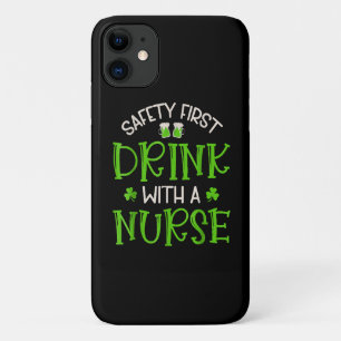 Shamrock Safety First Drink Met Een Verpleegster Case-Mate iPhone Case