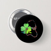Shamrock Saint Patricks Day Registered Nurse T-shi Ronde Button 5,7 Cm (Voorkant /achterkant)