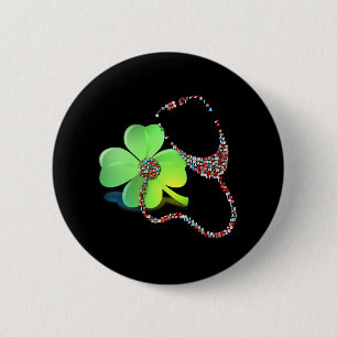 Shamrock Saint Patricks Day Registered Nurse T-shi Ronde Button 5,7 Cm