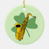 Shamrock-saxofoon Keramisch Ornament (Achterkant)