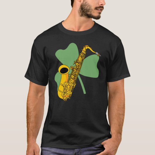 Shamrock-saxofoon T-shirt (Voorkant)