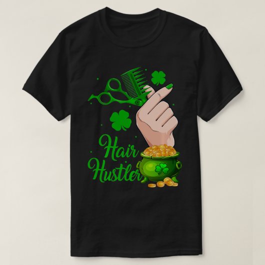 Shamrock schaar kam kapper kapsel St Pat T-shirt (Design voorkant)