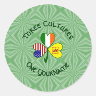 Shamrock Scot Leeuw Ierland USA Vlaggen Persoonlij Ronde Sticker