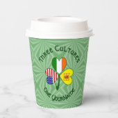 Shamrock Scot Lion Ireland USA Personalized Text Papieren Bekers (Achterkant)