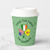Shamrock Scot Lion Ireland USA Personalized Text Papieren Bekers (Voorkant)
