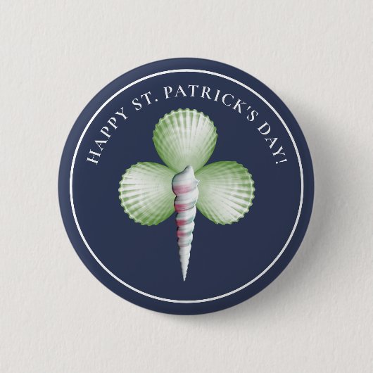 Shamrock Seashells St. Patrick's Day Button (Voorkant)
