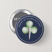 Shamrock Seashells St. Patrick's Day Button (Voorkant /achterkant)