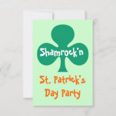Shamrock shamrock'n party Invitation kelly green Kaart (Voorkant)