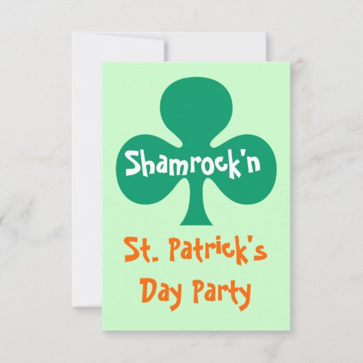 Shamrock shamrock'n party Invitation kelly green Kaart (Voorkant)